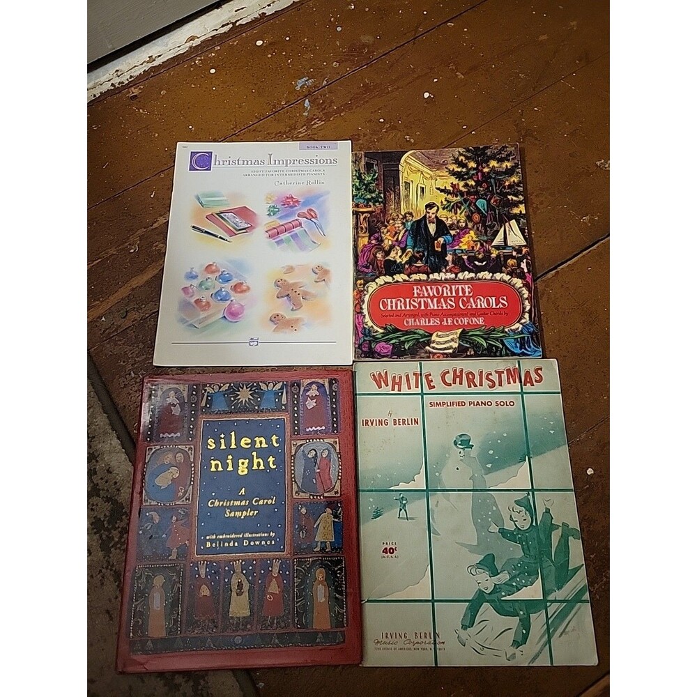 Lot Of Christmas Piano Music Books Vtg White Christmas Winter Silent Night Carol
